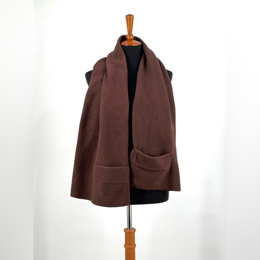 Vermont Originals Brown Polartec Fleece Scarf with Pockets